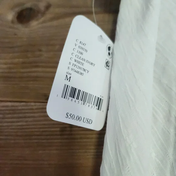 NWT FREE PEOPLE Elegant White Women's Skirt SLIP Size M - Picture 3 of 3